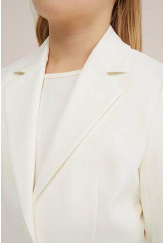 WE Fashion blazer wit Meisjes Stretchkatoen V-hals Effen 110 116 - Foto 2