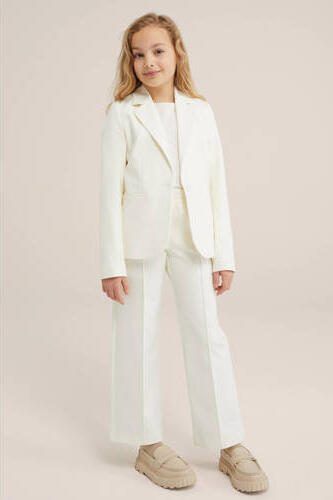WE Fashion blazer wit Meisjes Stretchkatoen V-hals Effen 110 116 - Foto 3