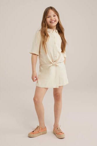 WE Fashion blouse beige Meisjes Viscose Klassieke kraag Effen 110 116 - Foto 2