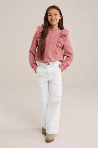 WE Fashion blouse roze Meisjes Polyester Opstaande kraag Effen 158 164 - Foto 2