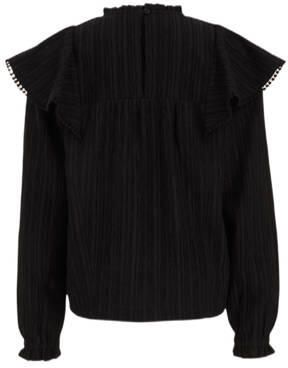 WE Fashion blouse zwart Meisjes Polyester Ronde hals Effen 122 128 - Foto 3