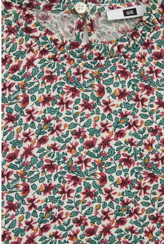 WE Fashion blousetop met print ecru Meisjes Viscose Opstaande kraag All over print - Foto 4