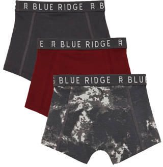 WE Fashion Blue Ridge boxershort donkerrood antraciet beige (set van 3) Jongens Stretchkatoen - Foto 3
