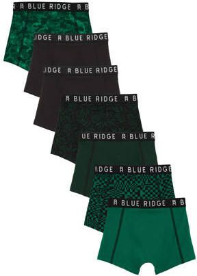 WE Fashion Blue Ridge boxershort groen zwart (set van 7) Jongens Stretchkatoen - Foto 3