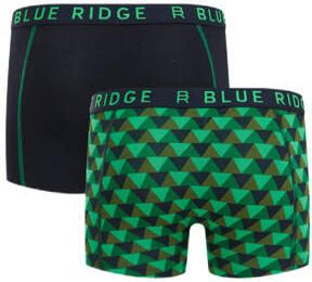 WE Fashion Blue Ridge boxershort set van 2 blauw groen Jongens Stretchkatoen 122 128
