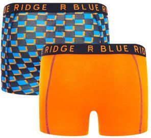 WE Fashion Blue Ridge boxershort set van 2 blauw oranje Jongens Stretchkatoen 110 116