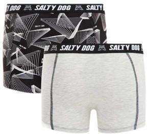 WE Fashion Blue Ridge boxershort set van 2 zwart grijs Jongens Stretchkatoen 122 128