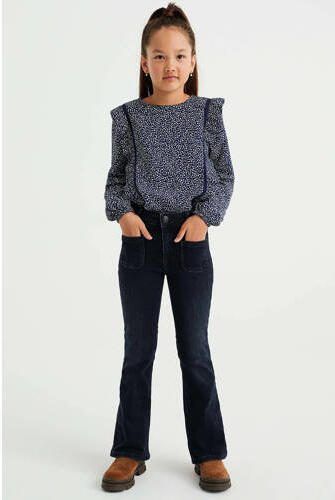 WE Fashion Blue Ridge flared jeans blue black Broek Blauw Meisjes Stretchdenim 116 - Foto 2