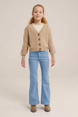 WE Fashion Blue Ridge flared jeans HW Farah nautical blue Blauw Meisjes Stretchdenim 152 - Foto 3