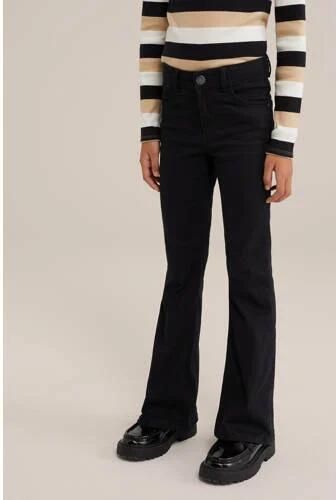 WE Fashion Blue Ridge flared jegging zwart Jeans Meisjes Stretchdenim Effen 116 - Foto 4