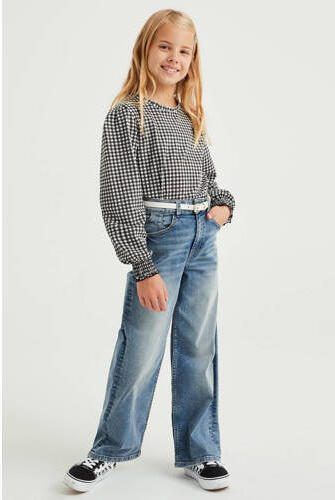 WE Fashion Blue Ridge high waist loose fit jeans green cast denim Blauw 122 - Foto 3