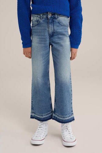 WE Fashion Blue Ridge high waist relaxed jeans medium blue denim Blauw 122