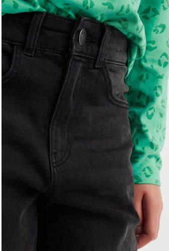WE Fashion Blue Ridge high waist tapered fit jeans black denim Zwart Meisjes Stretchdenim 134 - Foto 4
