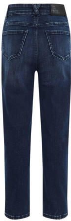 WE Fashion Blue Ridge high waist tapered fit jeans dark blue denim Blauw Meisjes Stretchdenim 128 - Foto 3