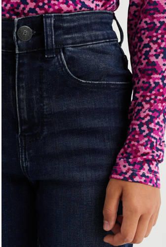 WE Fashion Blue Ridge high waist tapered fit jeans dark blue denim Blauw Meisjes Stretchdenim 128 - Foto 4