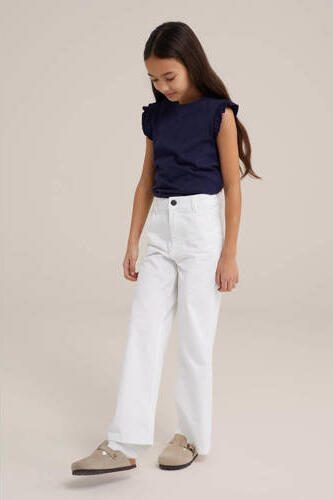 WE Fashion Blue Ridge high waist wide leg jeans wit Meisjes Denim Effen 104 - Foto 3