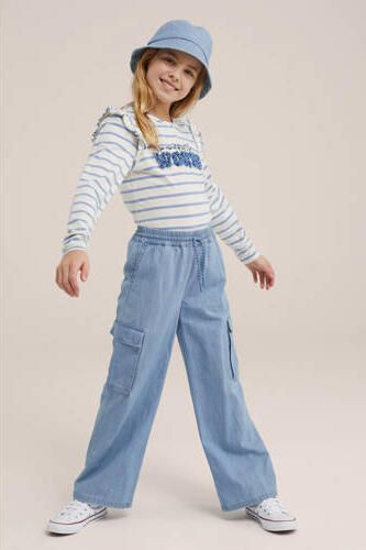 WE Fashion Blue Ridge Hoed Blauw Meisjes Denim Effen M