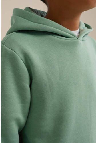 WE Fashion Blue Ridge hoodie bright petrol Sweater Groen Effen 110 116 - Foto 2