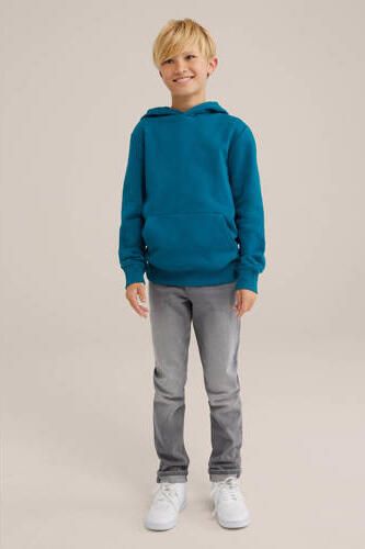 WE Fashion Blue Ridge hoodie Sweater Blauw Effen 146 152