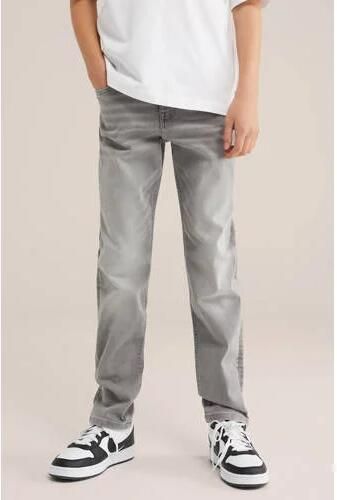 WE Fashion Blue Ridge regular fit jeans grey denim Grijs Jongens Stretchdenim
