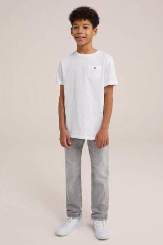 WE Fashion Blue Ridge Regular fit jeans light grey denim Grijs Effen 104 - Foto 3