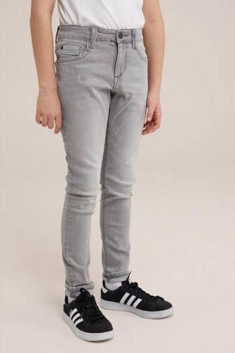 WE Fashion Blue Ridge skinny jeans light grey denim Grijs Jongens Stretchdenim 104