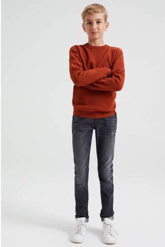 WE Fashion Blue Ridge skinny jeans soft grey denim Grijs Jongens Stretchdenim 104 - Foto 4