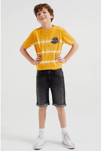 WE Fashion Blue Ridge slim fit jeans bermuda black denim short Zwart Jongens Jog denim 104 - Foto 3