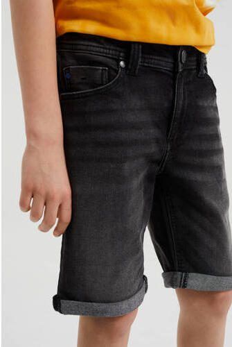 WE Fashion Blue Ridge slim fit jeans bermuda black denim short Zwart Jongens Jog denim 104 - Foto 4