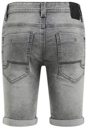 WE Fashion Blue Ridge slim fit jeans bermuda grey denim short Grijs Jongens Stretchdenim 104 - Foto 4