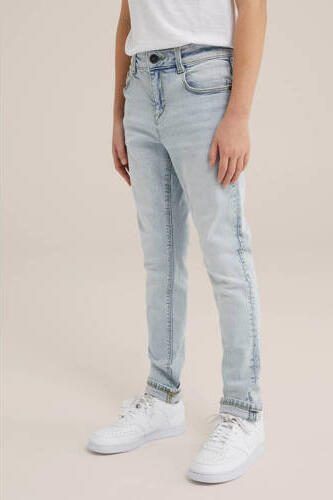 WE Fashion Blue Ridge slim fit jeans bleached denim Blauw Jongens Stretchdenim 104 - Foto 2