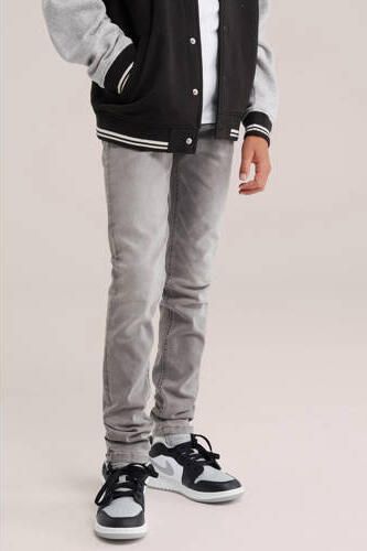 WE Fashion Blue Ridge slim fit jeans grey denim Grijs Jongens Katoen - Foto 4