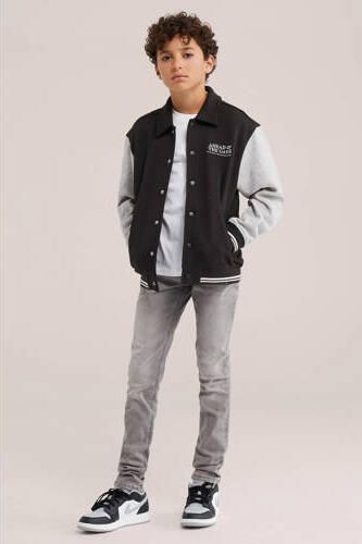WE Fashion Blue Ridge slim fit jeans grey denim Grijs Jongens Katoen - Foto 6