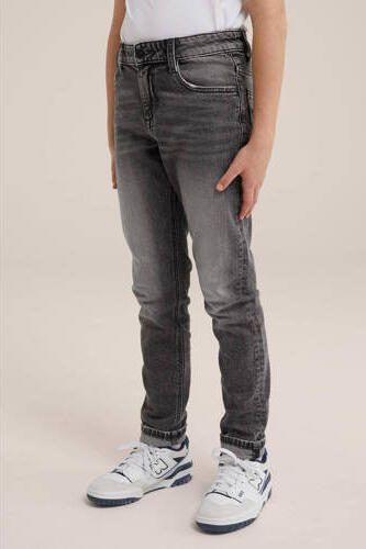 WE Fashion Blue Ridge slim fit jeans grey denim Grijs Jongens Stretchdenim 104 - Foto 2