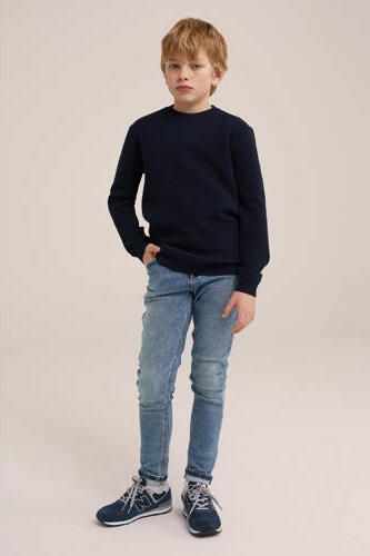 WE Fashion Blue Ridge slim fit jeans used denim Blauw Jongens Stretchdenim 104