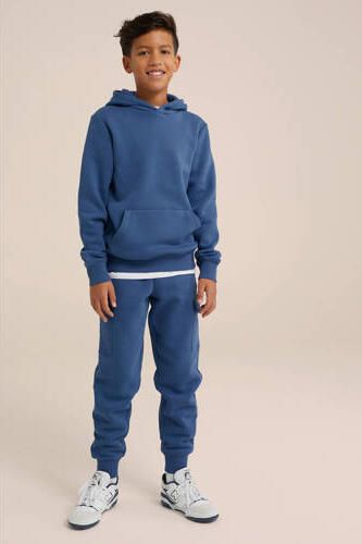 WE Fashion Blue Ridge slim fit joggingbroek bluestone Blauw Jongens Sweat 104 - Foto 3