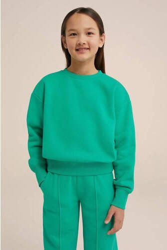 WE Fashion Blue Ridge straight fit broek groen Meisjes Sweat Effen 104 - Foto 3