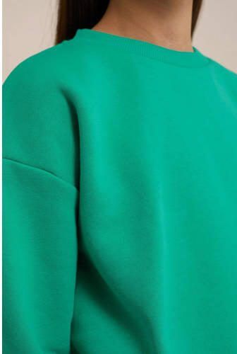 WE Fashion Blue Ridge straight fit broek groen Meisjes Sweat Effen 104 - Foto 2