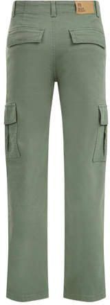 WE Fashion Blue Ridge straight fit cargobroek groen Jongens Stretchkatoen 104 - Foto 1
