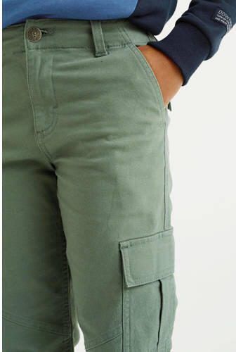 WE Fashion Blue Ridge straight fit cargobroek groen Jongens Stretchkatoen 104 - Foto 2
