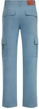 WE Fashion Blue Ridge straight fit cargobroek zachtblauw Jongens Stretchkatoen 104 - Foto 3