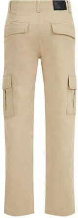 WE Fashion Blue Ridge straight fit cargobroek zand Beige Jongens Stretchkatoen 104 - Foto 1