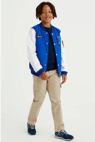 WE Fashion Blue Ridge straight fit cargobroek zand Beige Jongens Stretchkatoen 104 - Foto 3