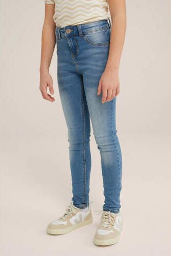 WE Fashion Blue Ridge super skinny jegging medium blue denim Jeans Blauw Meisjes Stretchdenim 104