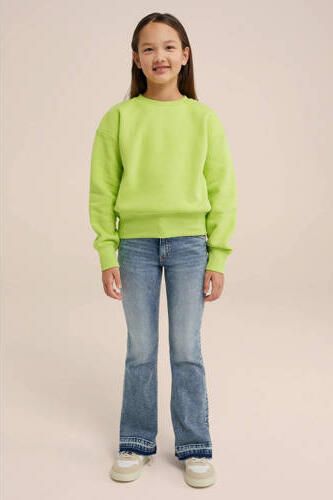 WE Fashion Blue Ridge sweater limegroen Effen 110 116 - Foto 3