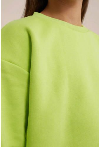 WE Fashion Blue Ridge sweater limegroen Effen 110 116 - Foto 2