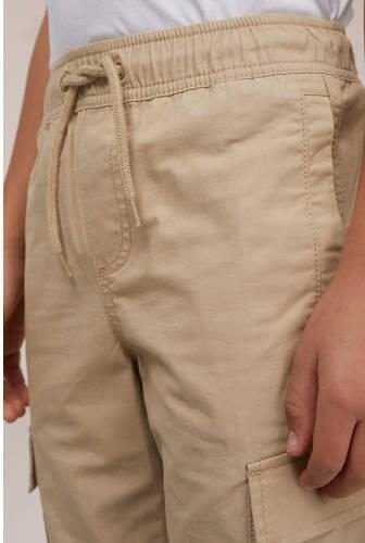 WE Fashion Blue Ridge tapered fit cargobroek beige Jongens Katoen Effen 122 - Foto 2