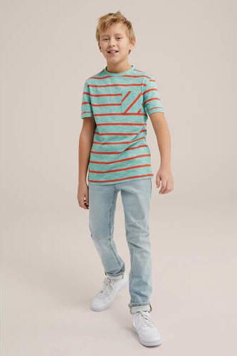 WE Fashion Blue Ridge tapered fit jeans bleached denim Blauw Jongens Stretchdenim 116 - Foto 3