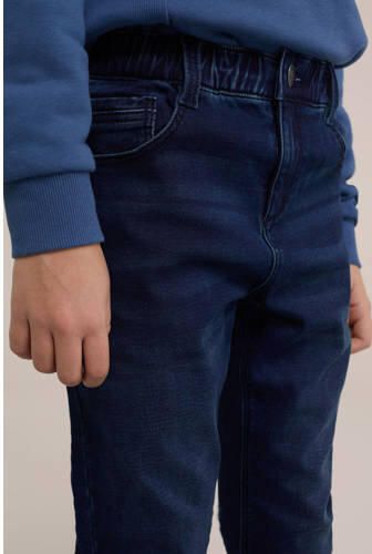 WE Fashion Blue Ridge tapered fit jeans dark used denim Blauw Jongens Stretchdenim 104