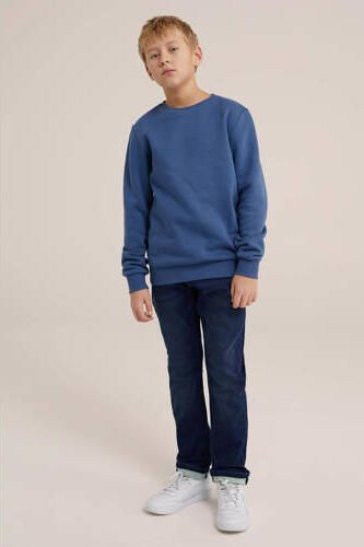 WE Fashion Blue Ridge tapered fit jeans dark used denim Blauw Jongens Stretchdenim 104 - Foto 3